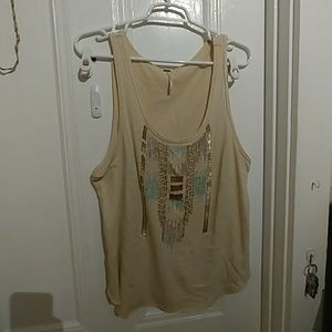 Free people beautiful embroidered tank top
